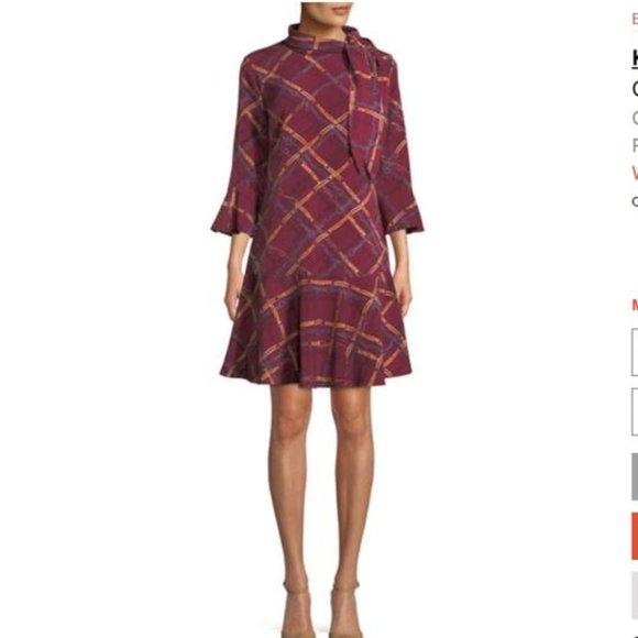 Karl Lagerfeld Dresses & Skirts - Karl Lagerfeld Red Chain-print Long-sleeve Dress